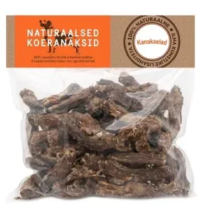Kana kaelad - naturaalsed koeranäksid, kuivatatud maius koerale, kanakaelad