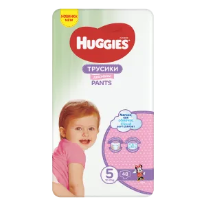Püksmähkmed Pants Little Movers 5 Girl 12-17kg, HUGGIES, 48 tk
