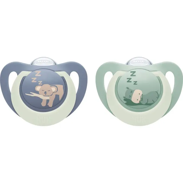 NUK First Choice Night 6-18 m lutt Hippo/Koala 2 tk