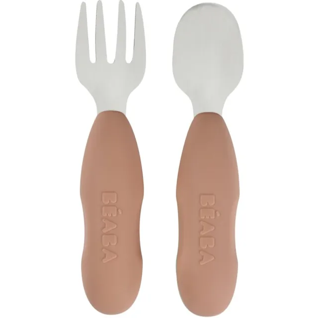 Beaba Stainless Steel Pre-Cutlery söögiriistad Praline 10m+ 2 tk