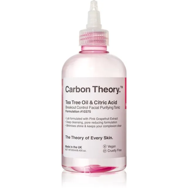 Carbon Theory Tea Tree Oil & Citric Acid Süvapuhastav toonik probleemsele nahale, akne vastu 250 ml