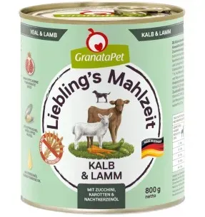 Liebling´s Mahlzeit TERAVILJAVABA konservtoit koertele VASIKA- ja LAMBALIHAGA (65%), KABATŠOKI, PORGANDITE ning KUNINGAKEPIÕLIGA