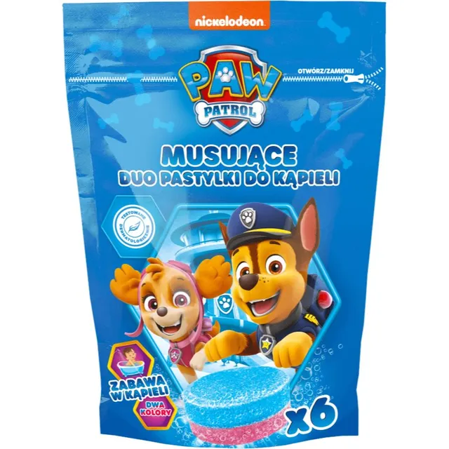 Nickelodeon Paw Patrol Bath Pills Värvilised kihisevad vannitabletid 6x20 g