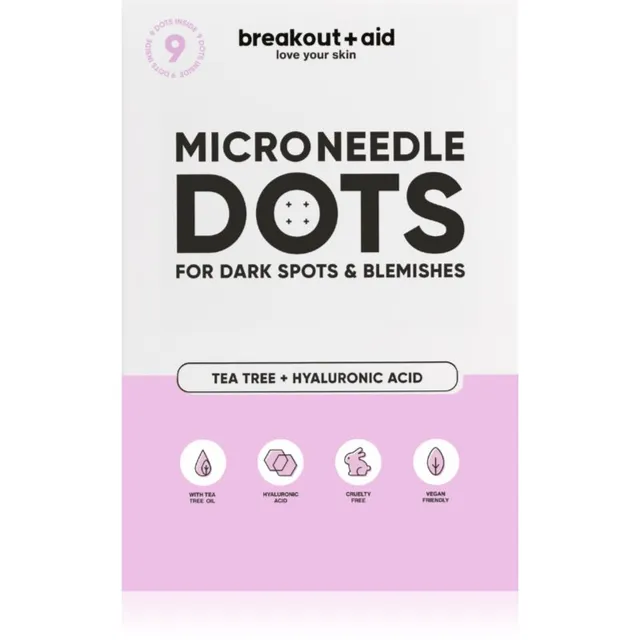 breakout + aid Microneedle Dots Lokaalne hooldus akne põhjustatud tumedate laikude vastaste mikronõeltega 9 tk