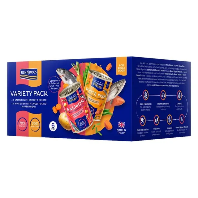 Fish4Dogs konserv koertele multipakk kala/köögiviljad 395g N6
