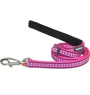 Jalutusrihm koerale, helkurmustriga Reflective Bones Hot Pink (Red Dingo)
