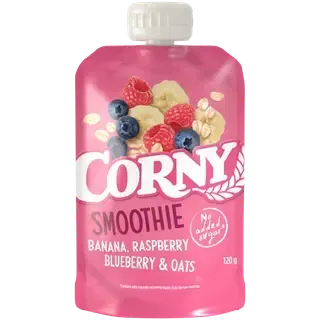 Smuuti banaani, vaarika, mustika ja kaerahelvestega, CORNY, 120 g