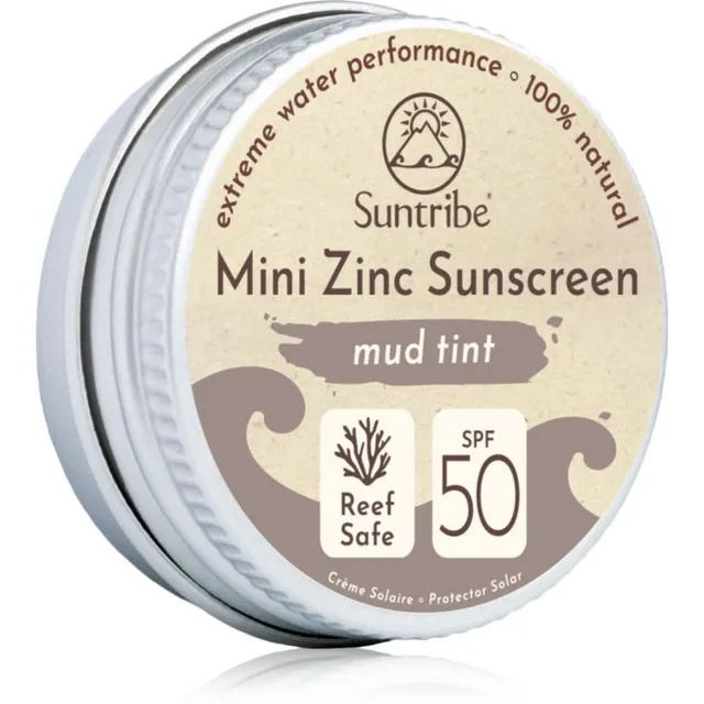 Suntribe Mini Zinc Sunscreen Mineraalne kaitsekreen näole ja kehale SPF 50 Mud Tint 15 g