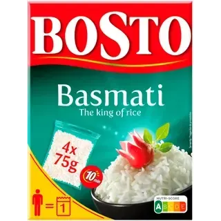 Basmati riis 4 x 75 g, BOSTO, 300 g