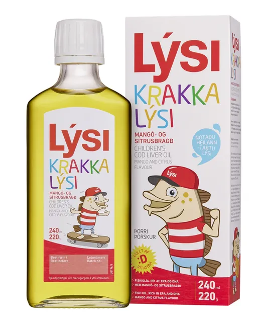 Lysi Omega-3 kalamaksaõli mango & tsitrus lastele 240 ml