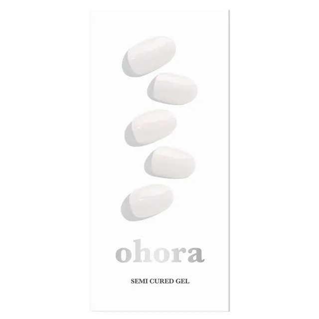 OHORA Semi Cured Gel Nail Strips N Clean White 30pcs