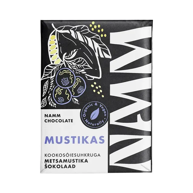 Mahe mustikašokolaad, NAMM CHOCOLATE, 37g