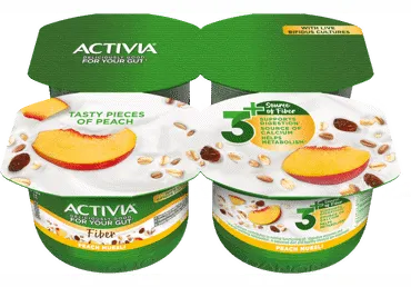 Jogurt ACTIVIA virsiku-müsliga, 4x120g