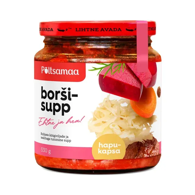 Hapukapsaborš sealihaga, PÕLTSAMAA, 530 g