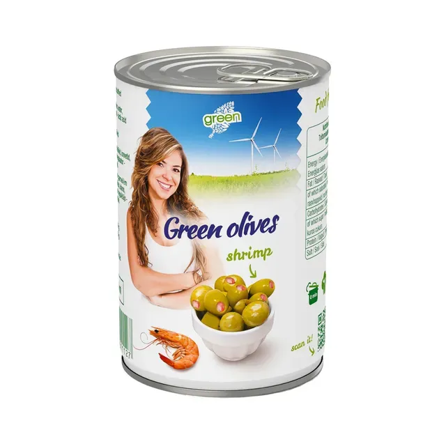 Rohelised oliivid krevettidega 300g, GREEN, neto 120 g