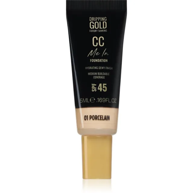 Dripping Gold CC Me In Mini Trial Kerge jumestuskreem SPF 45 varjund Porcelain 01 5 ml