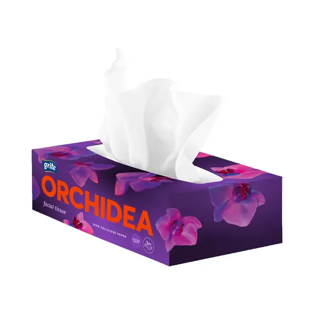 Kosmeetiline salvrätt Orchidea, 3-kihiline, GRITE, 100tk
