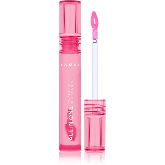LAMEL All in One Lip Tinted Plumping Oil Toonitud huuleõli maksimaalse kohevuse jaoks № 403 Watermelon 3 ml