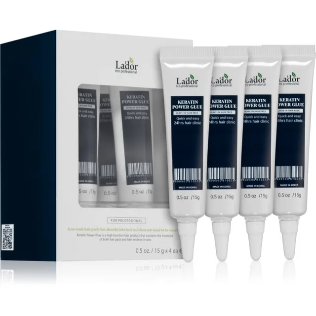 La'dor Keratin Power Glue Juustesse jäetav juuksehooldus keratiiniga 4x15 g