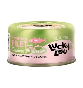 Lucky Lou Extra Food tuunifilee ja köögiviljad puljongis, konserv kassile 70 g