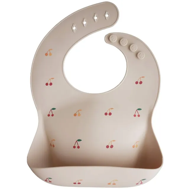Mushie Silicone Baby Bib pudipõll Cherries 1 tk