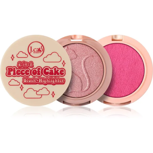 J.Cat Beauty 2 In 1 Piece Of Cake Põsepuna säraga varjund 104 Having Fairy Good Day 12.1 g