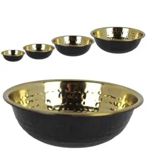 Dekoratiivne kauss, must / roostevaba, libisemiskindel, erinevad suurused Hammered Golden