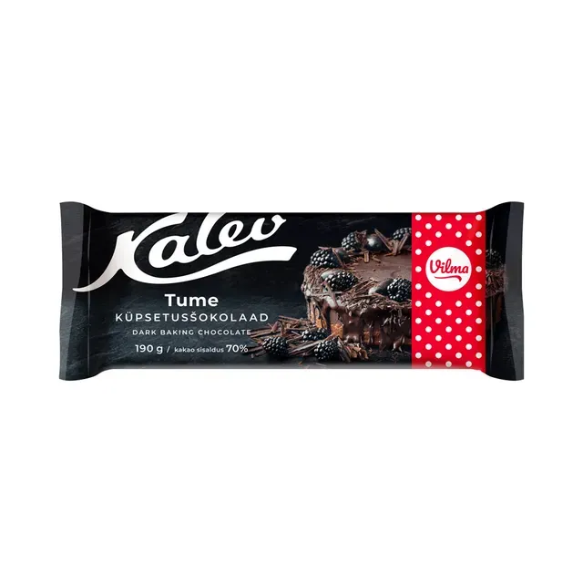 Vilma küpsetusšokolaad tume 70%, KALEV, 190 g
