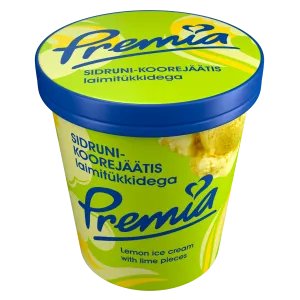 Sidrunimaitseline koorejäätis laimitükkidega, PREMIA, 240 g