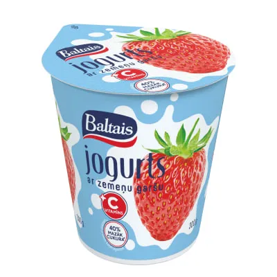 Jogurt maasikamait. C vit. Baltais 300g