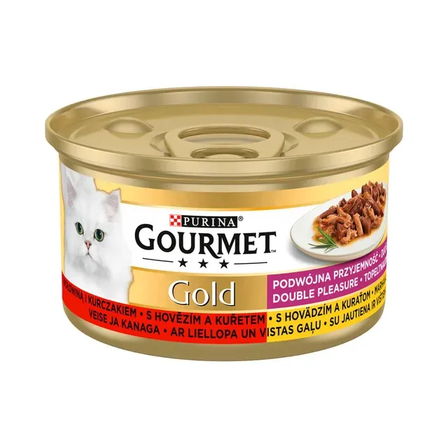 Täissööt. Kassikonserv Duo loomaliha, kana, GOURMET GOLD, 85g