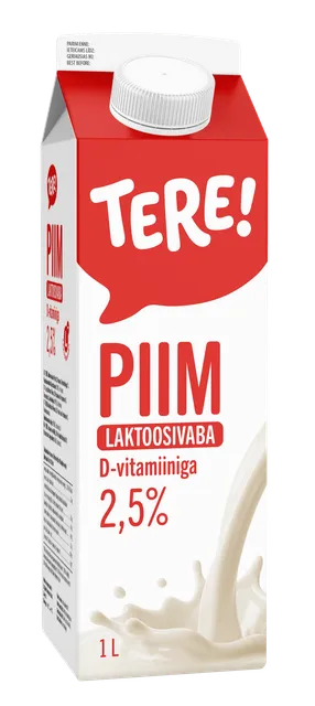 Tere Laktoosivaba piim 2,5%, 1 l