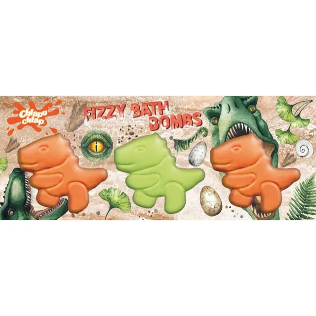 Chlapu Chlap Dinosaurs Kihisevad vannipommid lastele 3x70 g