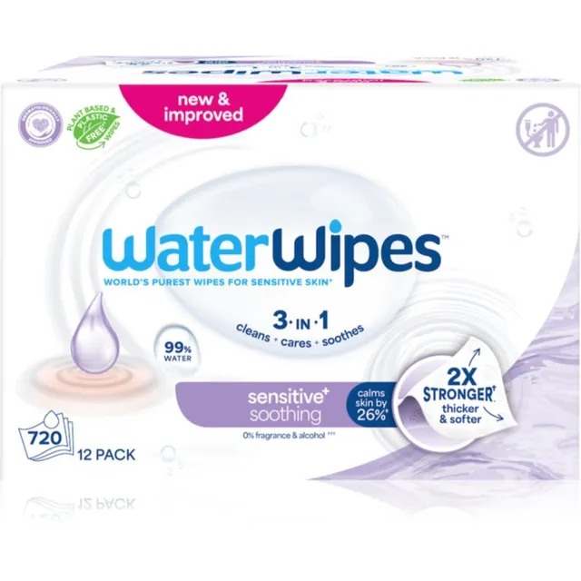 WaterWipes Soothing Clean Õrnad niisked salvrätikud beebile 12x60 tk