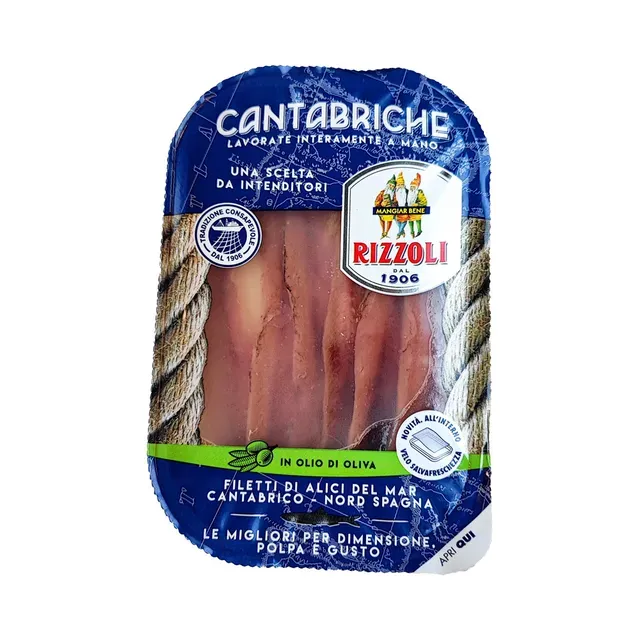 Kantaabria anšoovised oliiviõlis 40g, RIZZOLI, 22 g neto