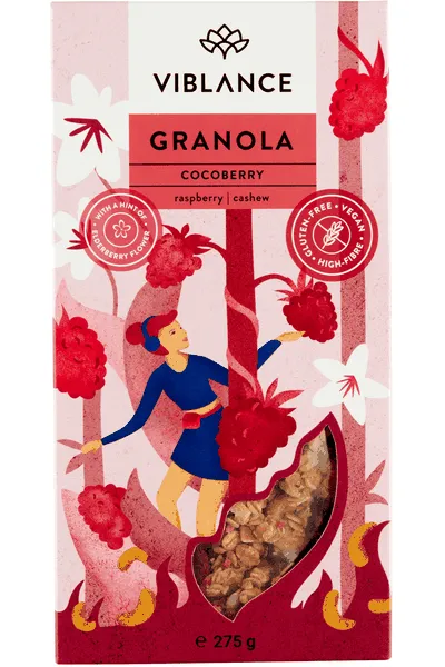 Granola india pähklite ja vaarikatega