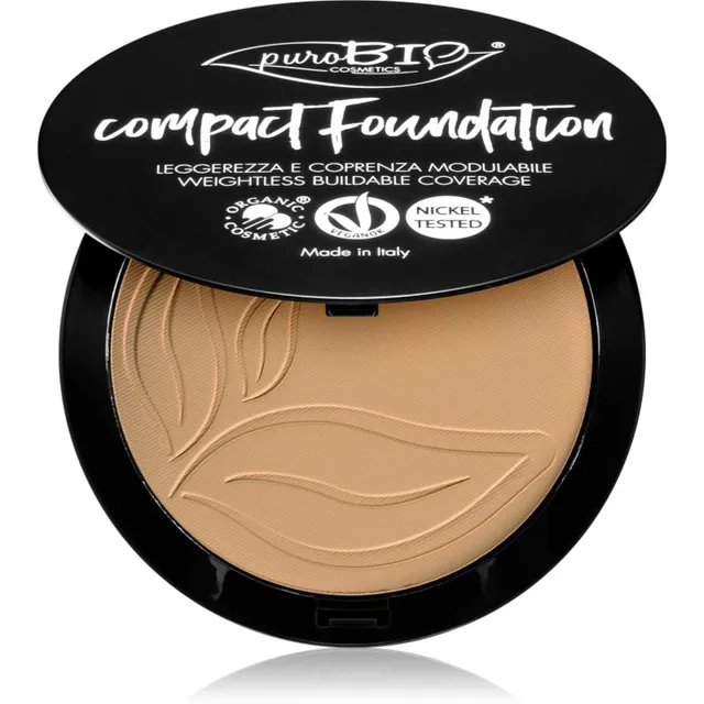 puroBIO Cosmetics Compact Foundation Kompaktne puuder-jumestuskreem SPF 10 varjund 03 9 g