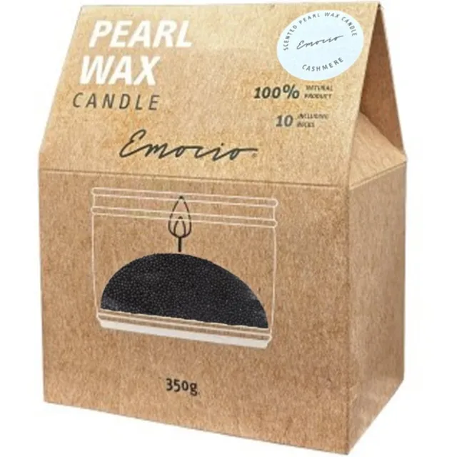 Emocio Pearl wax Cashmere Black lõhnaküünal 350 g
