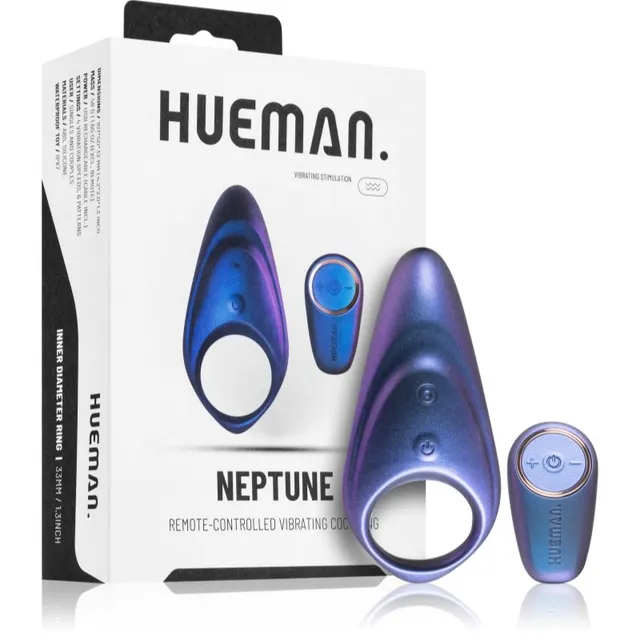 HUEMAN Neptune Vibrating Cock Ring + Remote Peeniserõngas 10,7 cm