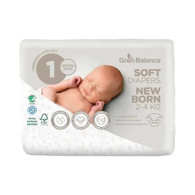 Mähkmed vastsündinule 2-4 KG, GRØN BALANCE, 28 tk