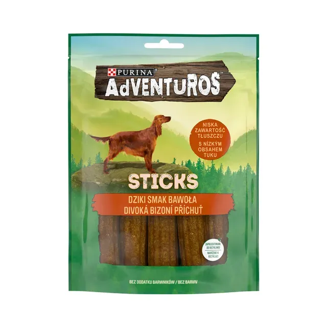 Täiendsööt. Närimispulgad koertele pühvel 4tk, ADVENTUROS, 120g