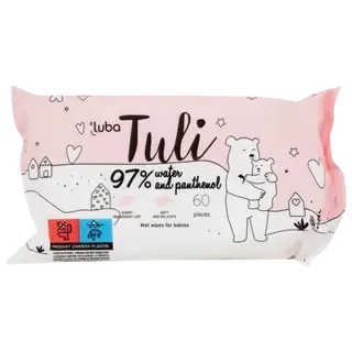 Tuli niisked beebisalvrätid 97% vesi, pantenool 60 tk