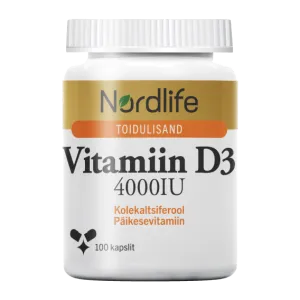 Nordlife Vitamiin D3 kapslid 4000IU N100