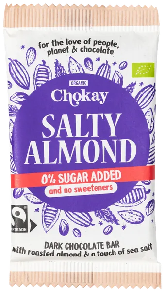 Tume šokolaad mandlite ja meresoolaga SALTY ALMOND, ökoloogiline